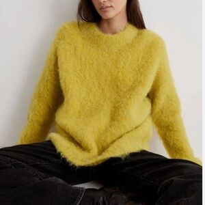 Madewell Brushed Otis Pullover Sweater Chartreuse XL